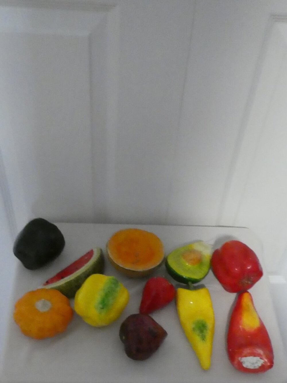 Vintage Hand Painted PapierMâché Produce Faux Fruit Vegetable Set of 11 Pieces